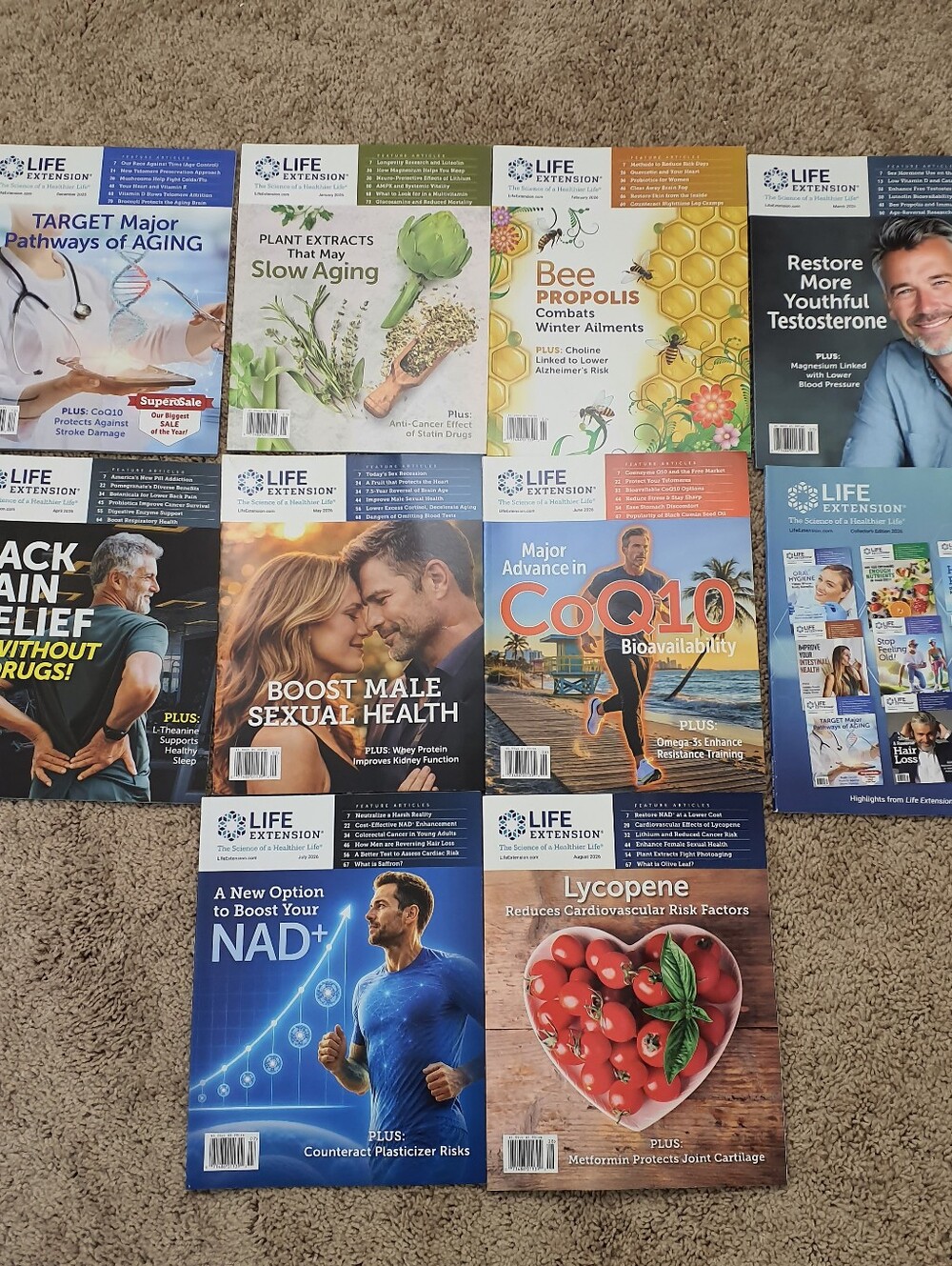 LIFE EXTENSION MAGAZINE Lot Of 10 Dec 25 To Aug 26 + Collectors Edition Issue